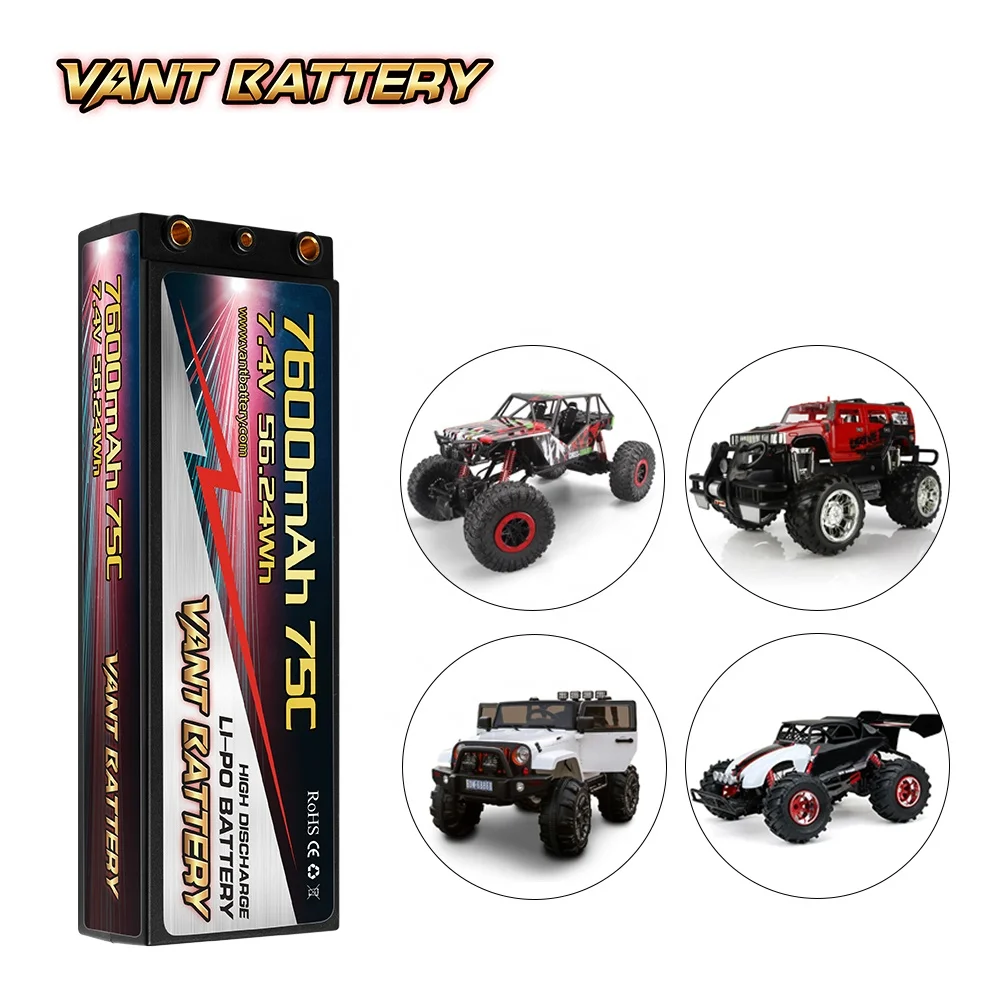 VANT PRICE OFF RC Lipo battery 7.4V 7600mAh 75C 2S2P HIGH POWER HardCase battery