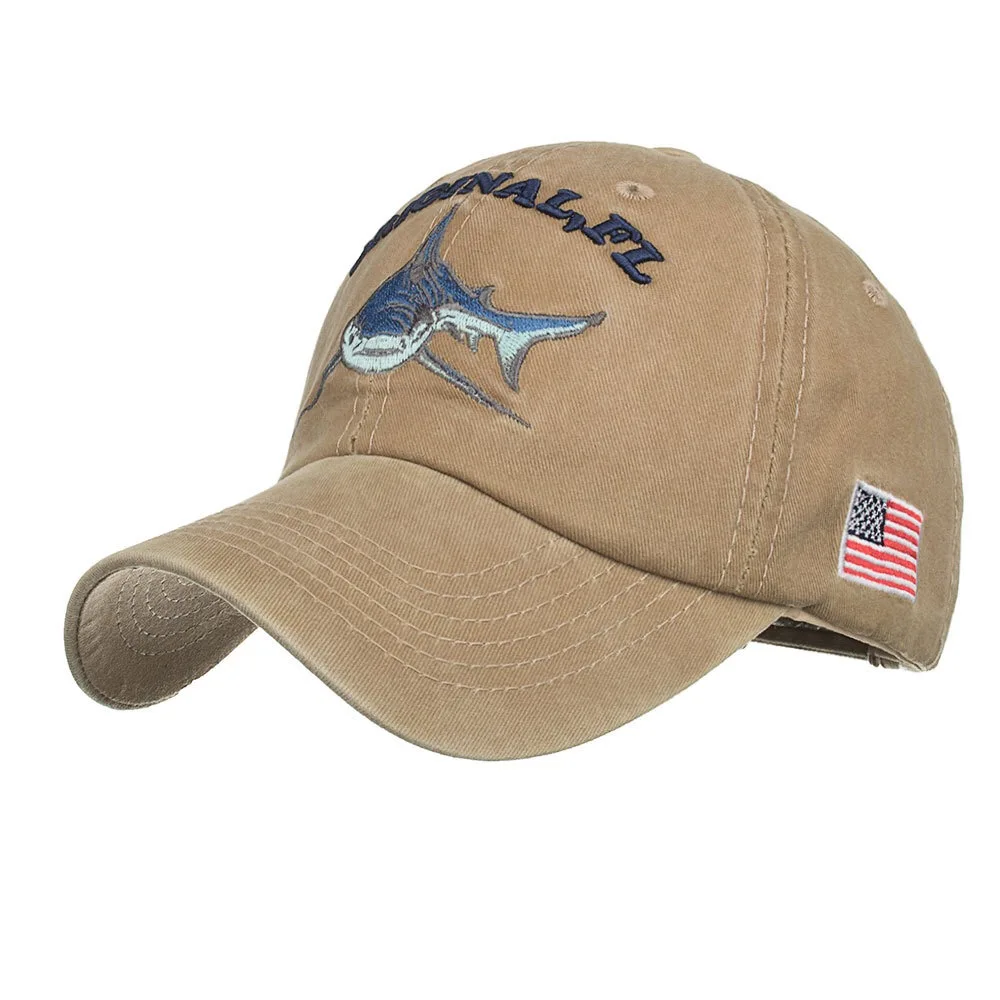 New Fashion Custom Outdoor Sports Gorras Embroidery Aninimal Shark Sunshade Dad Trucker Hat Basehball  Cap For Summer