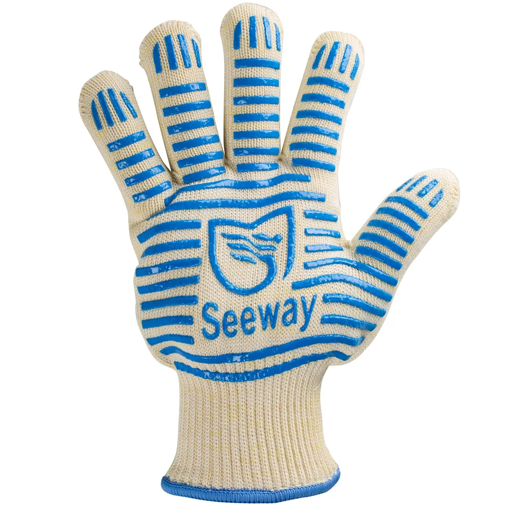 Seeway Triple layer Five Fingers 1472F heat Gloves For BBQ Grilling