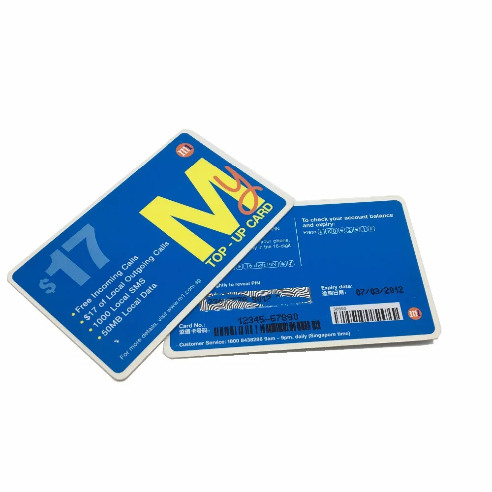 
Customized Prepaid Scratch Paper Ticket Phone Card 