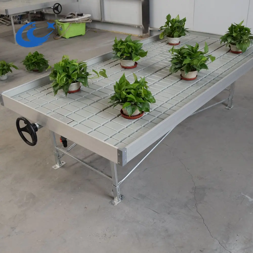 Plastic Greenhouse Bench Top garden ebb flow rolling bench metal greenhouse table