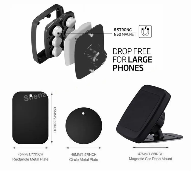 Mobile Phone Accessories  Magnetic Mobile Phone Car Holder 360 Rotating Stable Magnetic Car Mount Phone Holder for iPhone 12 Pro