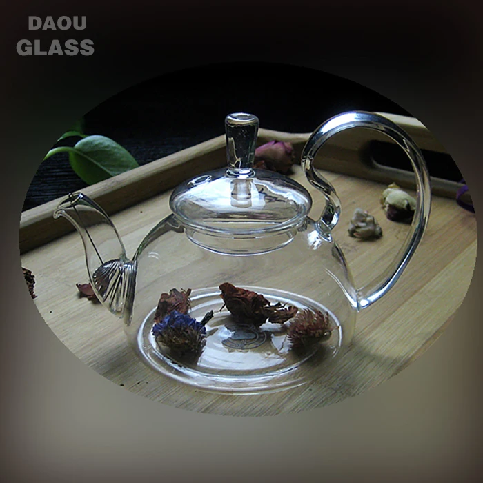 small Heat resistant Clear Glass Teapot ,China gongfu Tea Sets 250ml