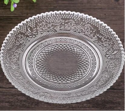 Eco-friendly glassware plater round glass fruit bowls for party