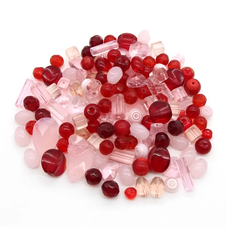 Mixed murano pink red glass beads wholesale red coral