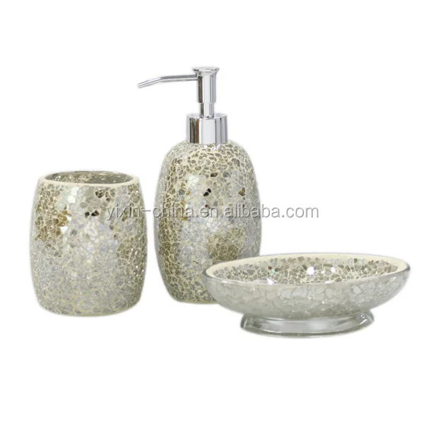Wholesale Hand Made Aqua Mosaic Bathroom Accessories