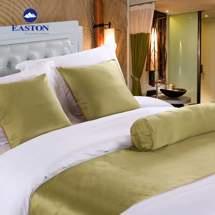 5 start wholesale custom hotel decorative bedding sheet bed runner