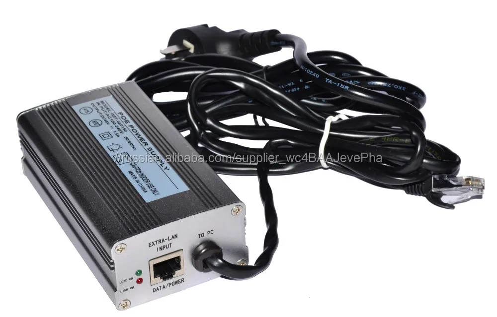 PoE инжектор гигабит 56Vdc 60W адаптер PoE пассивный сплиттер PoE для камеры CCTV / PoE коммутатор / IP-телефон