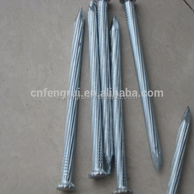Оцинкованные бетонные гвозди с желобом, гвозди из закаленной стали, размеры бетонных гвоздей