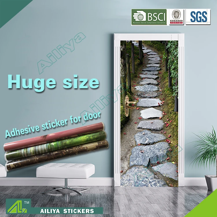 Customized Unique Cheap Waterproof Easy Peel Self Adhesive Decorative 3D Door Sticker