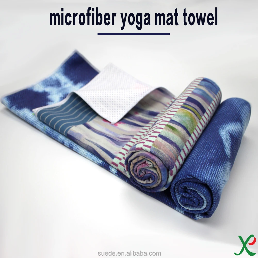 2017 anti slip custom logo microfiber yoga mat towel