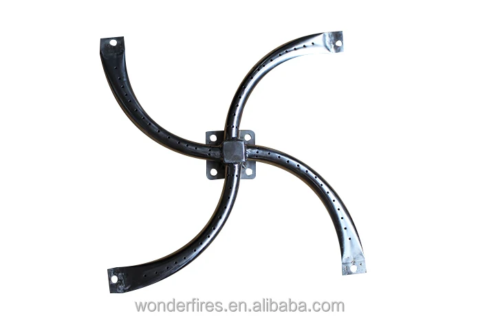 Outdoor Stainless Steel Natural Gas or LP Fire Pit Ring Burner and Flat Pan Kit with Electronic ignition System