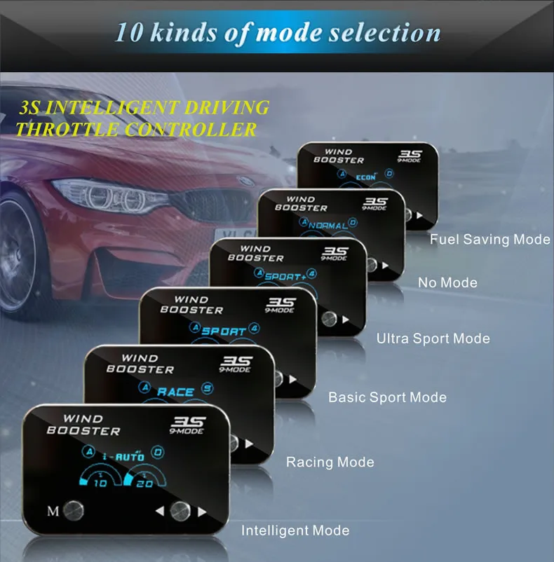 2024 Automobile pedal box spare parts racechip 9-mode 3S high quality electronic throttle controller for Ford, Dodge