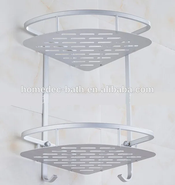 Antique Bathroom Space Aluminum Corner Shower Caddy Shelves Stacking faucetdouble Baskets Collapsible laundry accessories holder