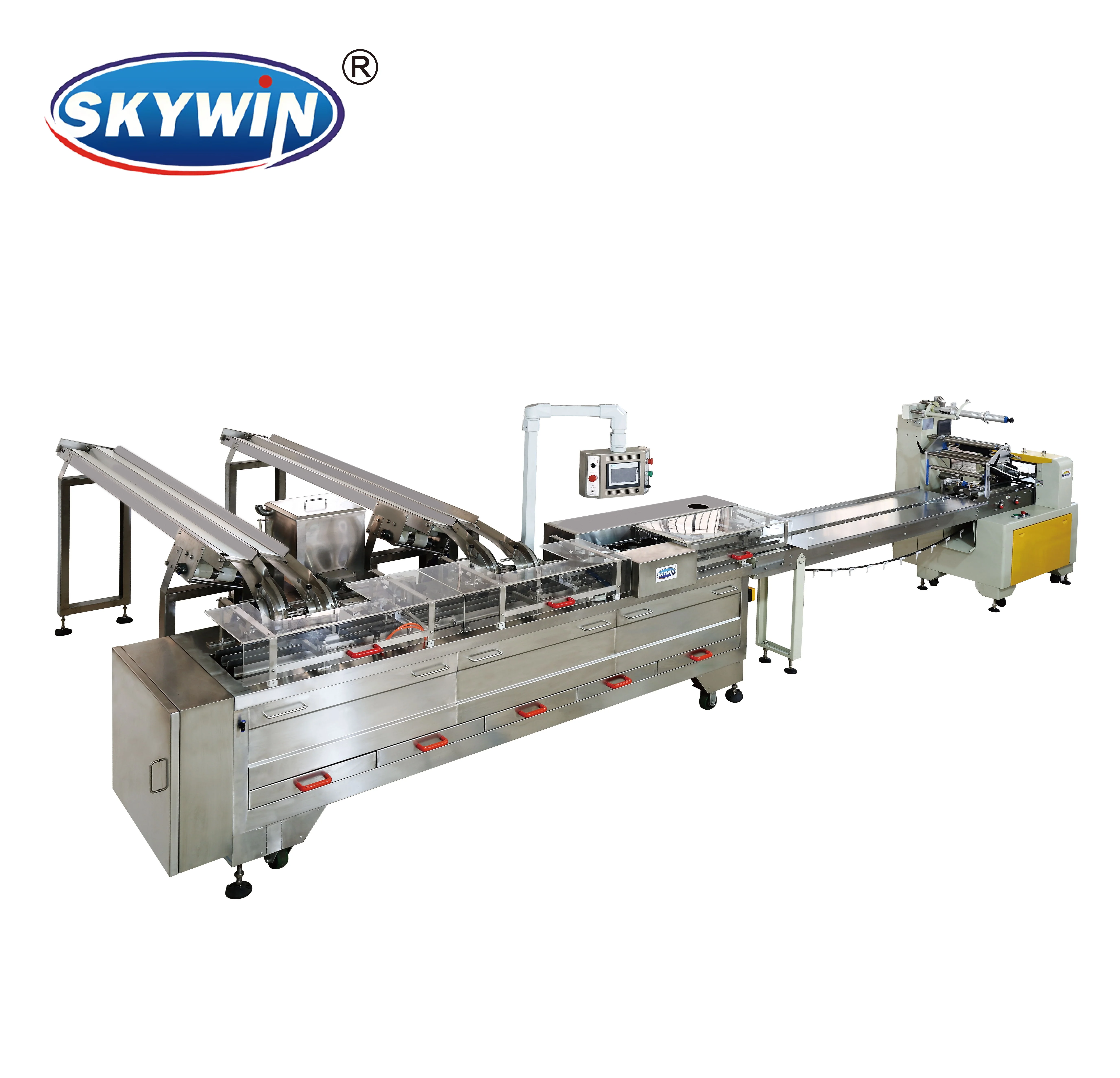 Две полосы печенья сэндвич машина Flow Pake полный автоматический Снэк