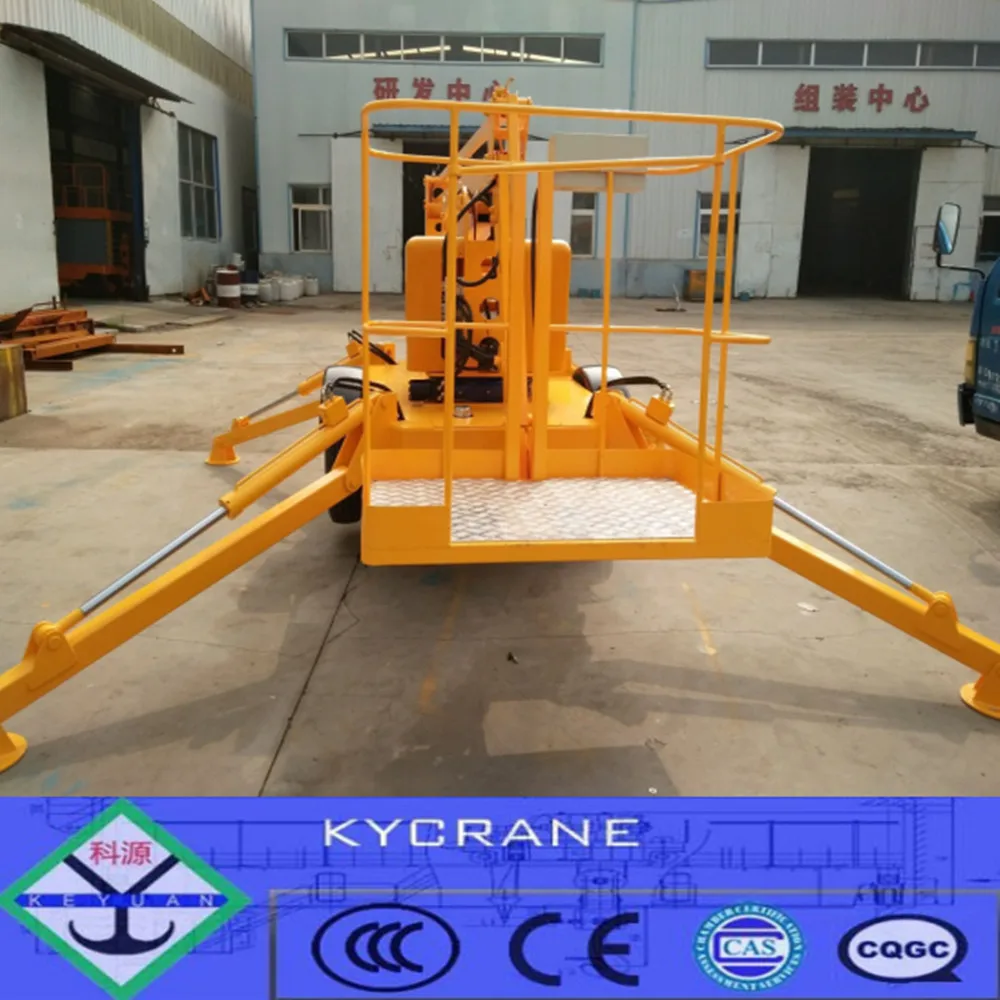 
14m hydraulic towable boom lift trailer mounted used for cherry picker 