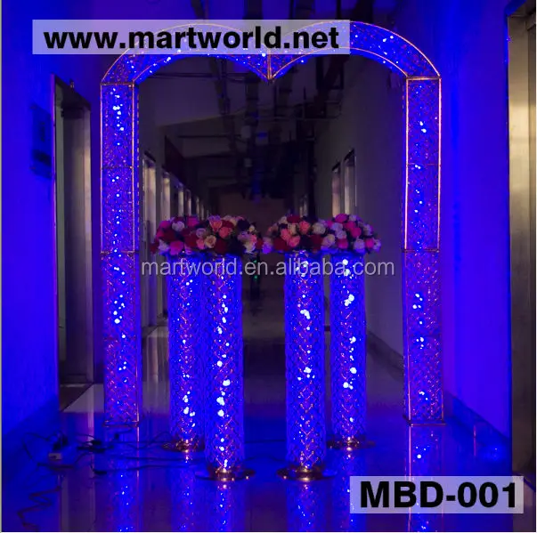 Hot LED RGB crystal decorative arch for wedding decorations crystal backdrop stand wedding arch weddings decoration(MBD-001)