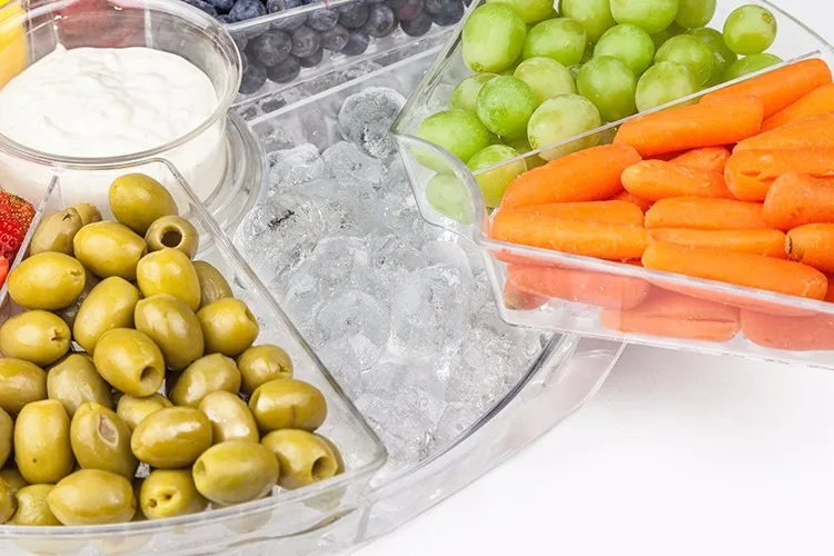 Custom Cheap Appetizer On Ice Serving Plate Plastic Food Tray