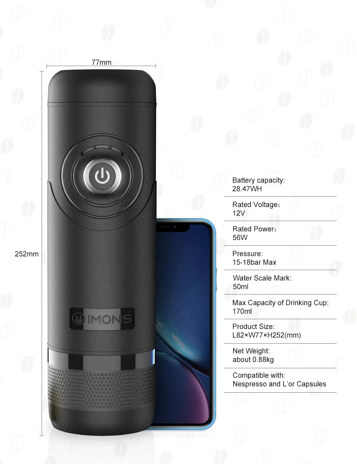 Portable coffee machine espresso capsule outdoor coffee maker with CE Rohs GS LFGB