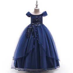 MQATZ Hot Sale Low MOQ mqatz Clothing Long dress girl Lace Kids Sleeveless Printed Flower Girls Party Dresses