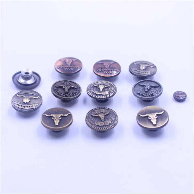 New Arrivals Stock Lot Custom Logo Buttons High Quality Fashion Jean Clothes Button Covers