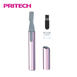 Недорогой Модный женский электрический триммер для бровей PRITECH на батарейках