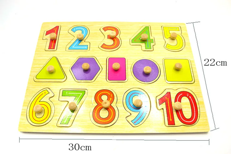 Early education Colorful 3D Puzzle Hand grasp plate makeup Wooden peg Puzzles