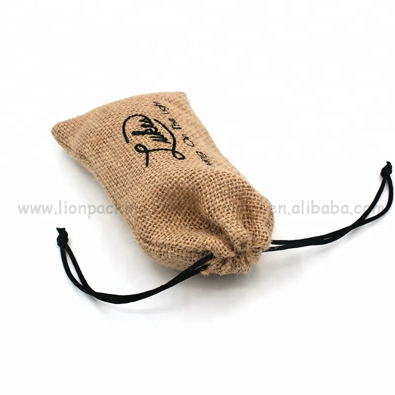 China supplier custom logo small pull string burlap pouch jute potato sacks bag