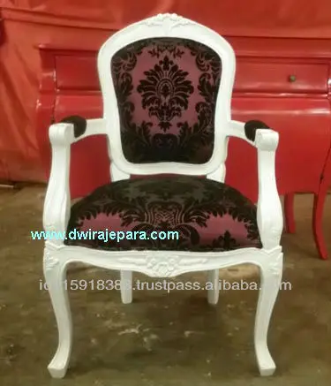 Classic Mahogany Furniture Louis Dining Chair With Arm - French Furniture Dining Room Set.