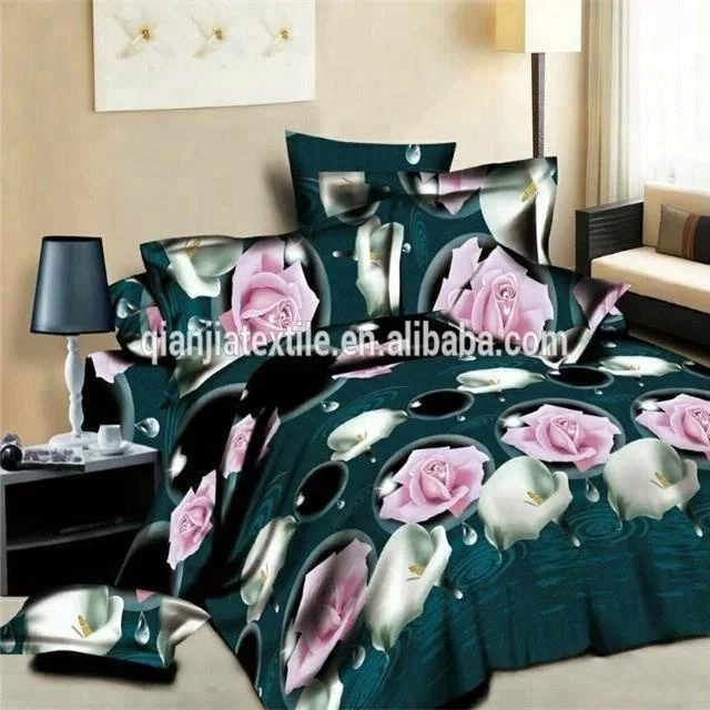 A wide variety of design Cheap polyester material 3D printed bed sheet 4pcs sets use for home