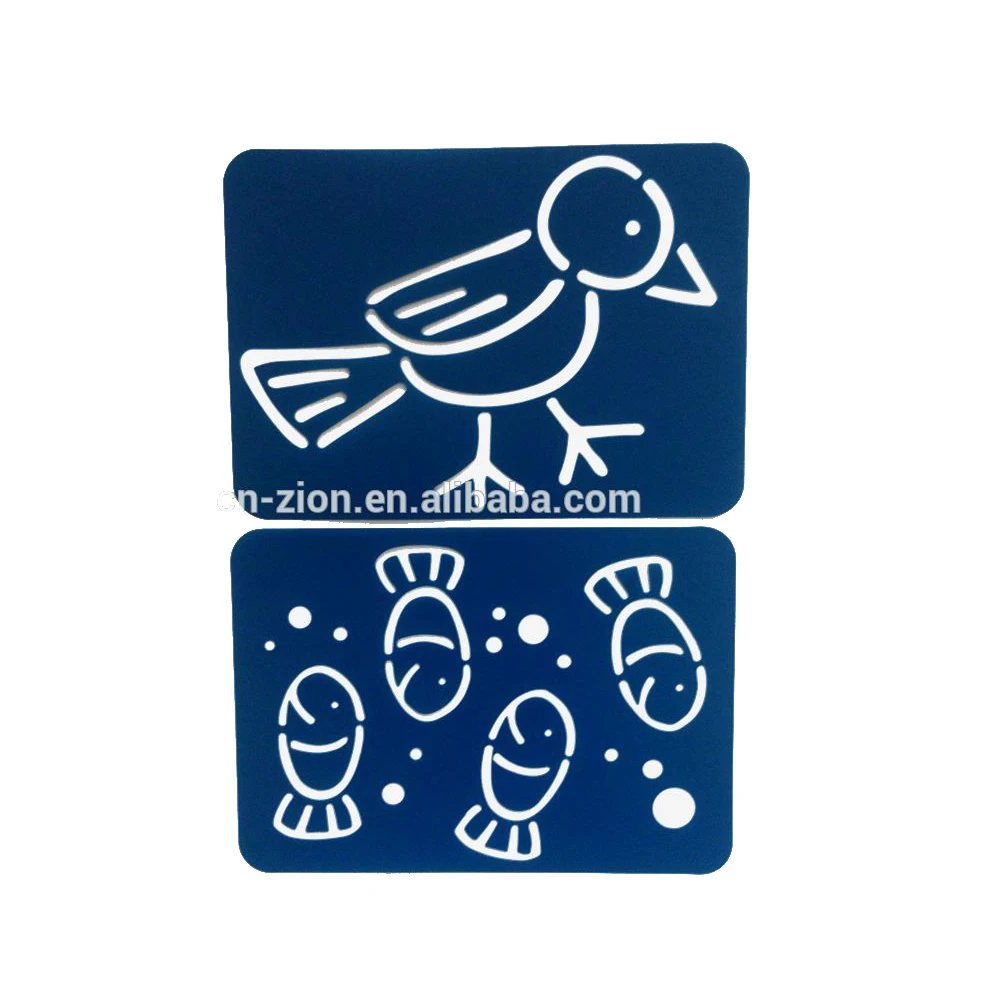 Пластиковый трафарет для рисования животных с набором трафаретов для рисования в виде птицы и рыбы