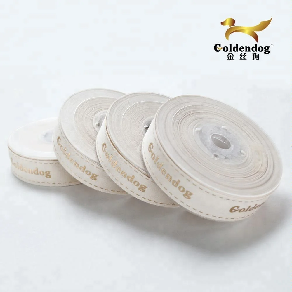 eco-friendy natural white fabric cotton ribbon printing