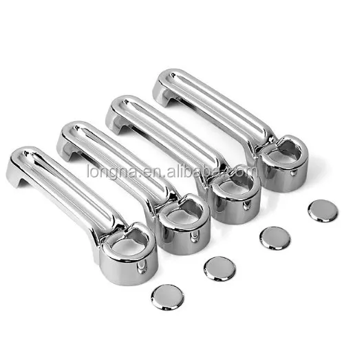 
Chrome Door Handle Covers 4dr w/o passenger keyhole for 2008-2013 Jeep Liberty 07-11 Jeep Wrangler Dodge Nitro 