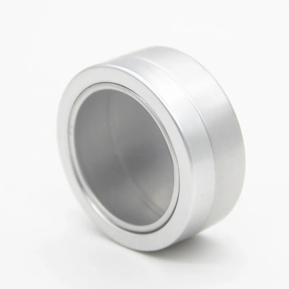 Wholesale black/silver aluminum can, skin cream cosmetic container with skylight Straight edge aluminum can