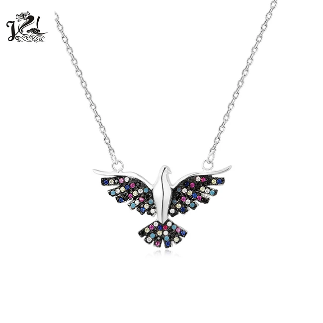 High quality fashion jewelry 925 silver Russia eagle shape pendant jewelry necklace