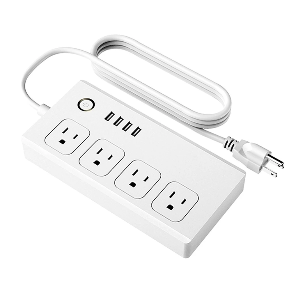 OEM WiFi Smart Power Strip Socket US Extension Cord with 4 Outlets and USB ports
