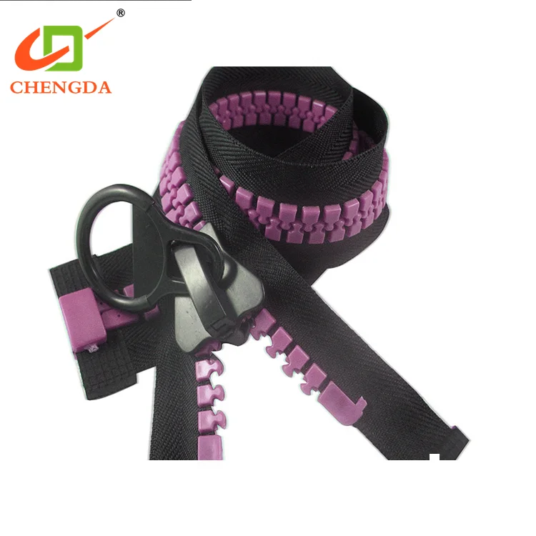 CHENGDA March Expo Finish Open End 15# Big Size Large Teeth Resin Plastic Zip Zipper