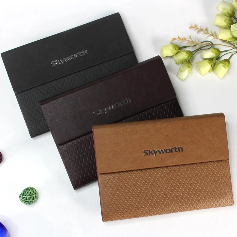 Elegant Black Brown Blue Leather Memo Book notebook Premium Thick Paper with Pen Loop