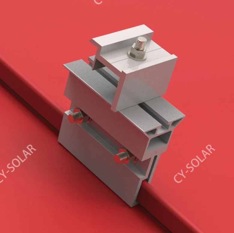 Aluminum solar metal roof panel clamp for solar PV installation, solar tin roof clips