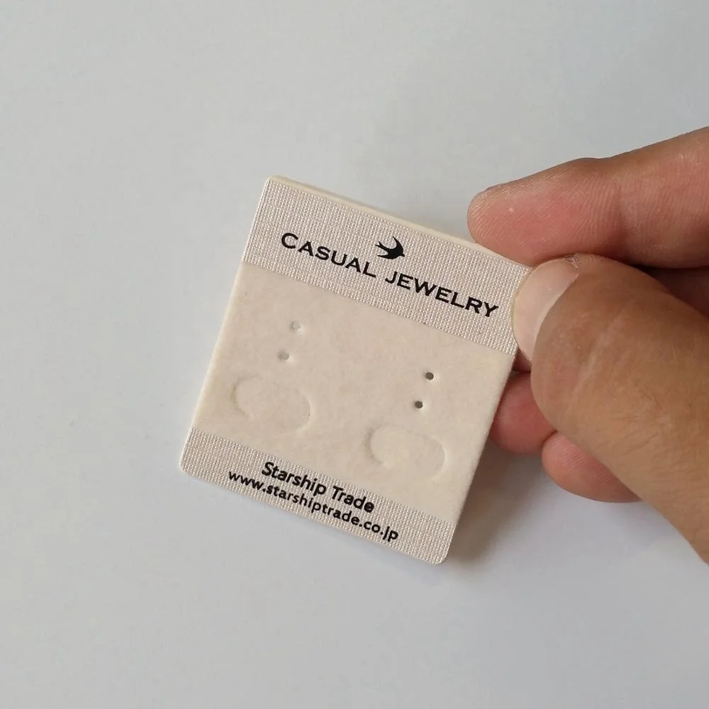 Customized velvet lamination earring necklace crafts jewelry display packaging cards