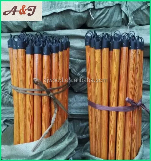 factory price pvc coated wood broom stick wood mop stick