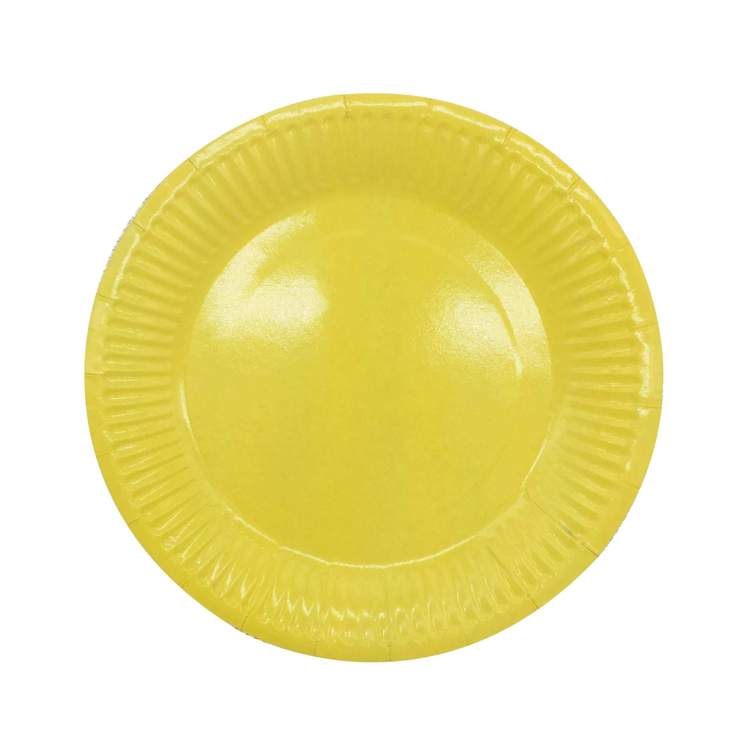 Wholesale Stocked Single Color Disposable Paper Party Plate Factory For Birthday Thanksgiving 250 Gsm DIY Paper Plates