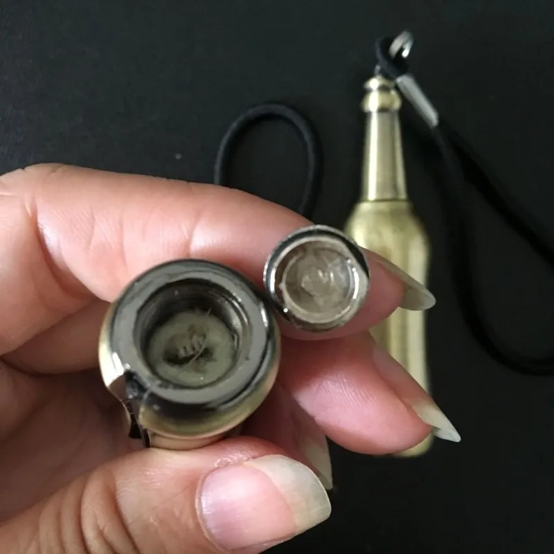 Bottle type million times matches Oil  lighter with key ring