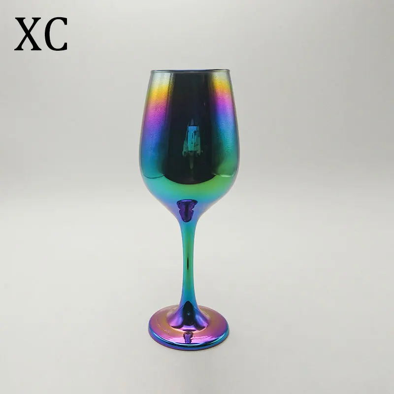 
Wholesale Handmade colored wine glasses with etching 