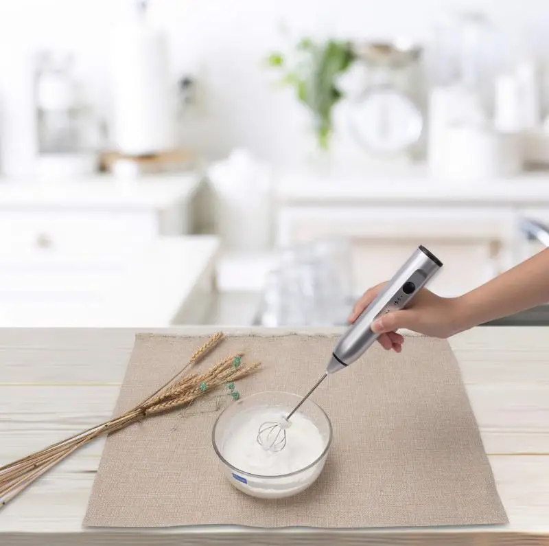 Stainless steel hand electric milk beater Mini coffee mixer milk foamer egg beater rechargeable milk frother