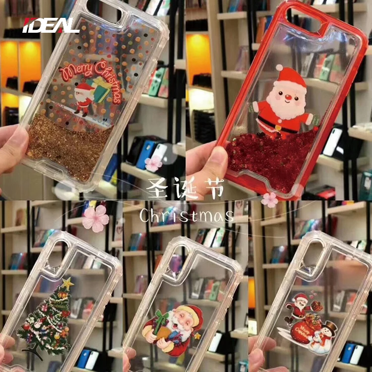 
Defender style quicksand heart plastic phone case for iphone 8 7 plus X XS with shockproof clip 