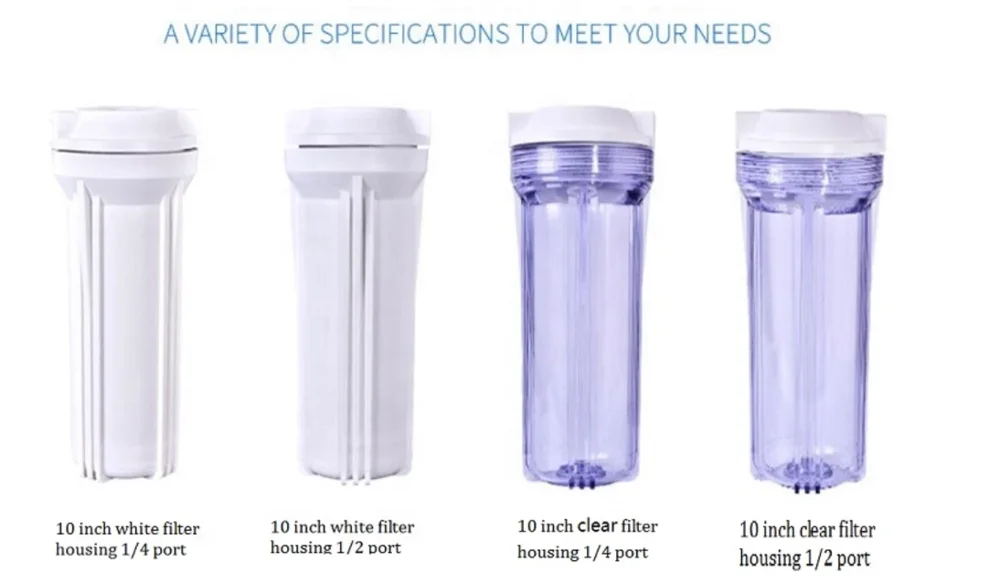 Белый пластиковый осадочный прозрачный корпус фильтра для воды 10 дюймов