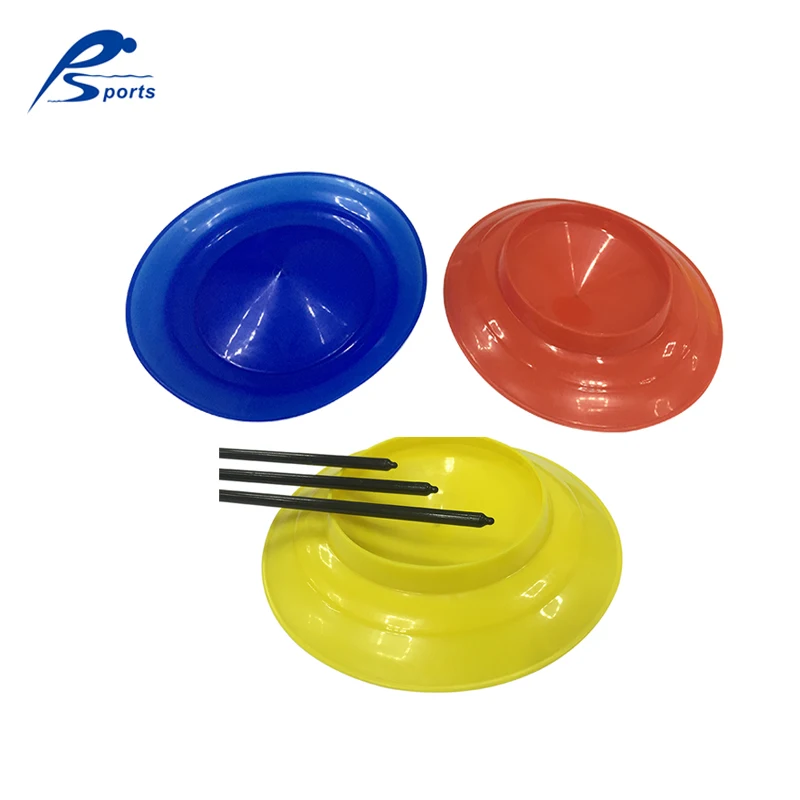 PE juggle plate with stick kids circus spin balance toy