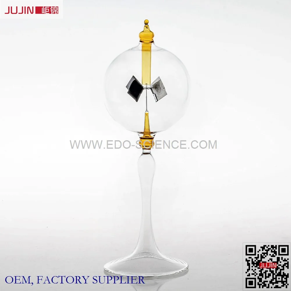
60x160mm Green Crookes Radiometer Solar Radiometer Amazon Hot Physical Experiment Tooling Glass Sunshine Lightmill Home Toy 