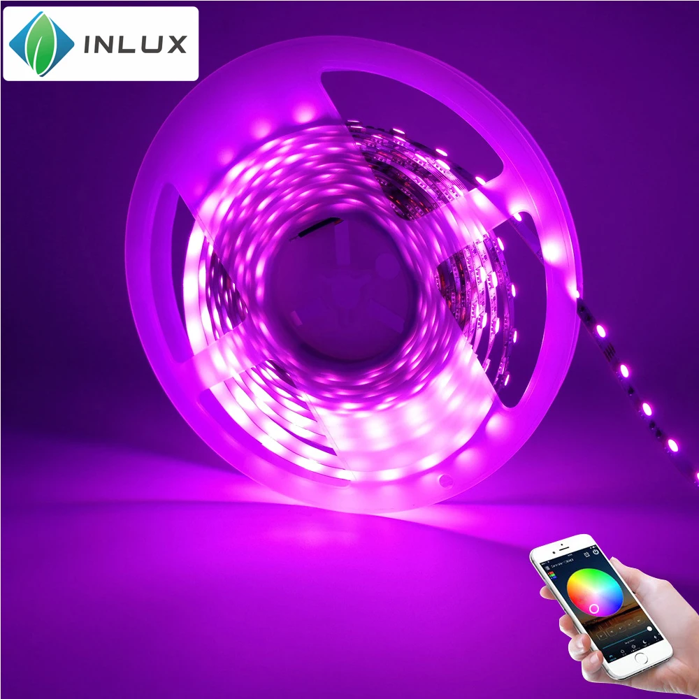 Smart phone wireless controlled SMD 5050 RGB 5m 60 leds/m wifi control multicolor full color app remote wifi led strip kit